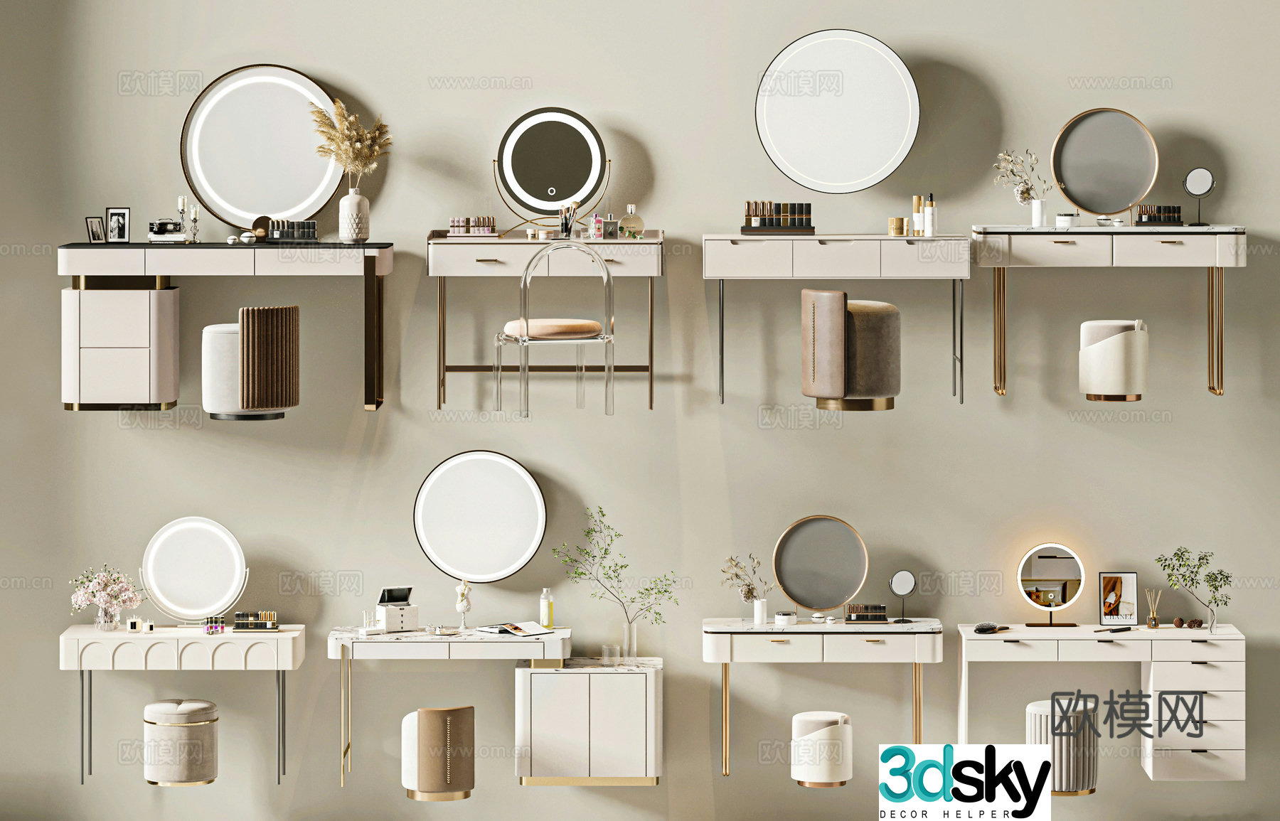 Modern dressing table Cosmetic 3d model