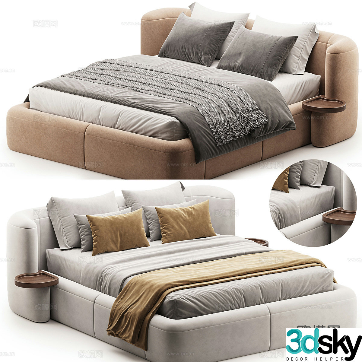 Double bed 3d model