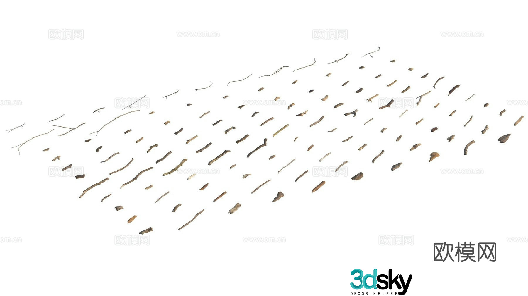 3d model of bark twigs