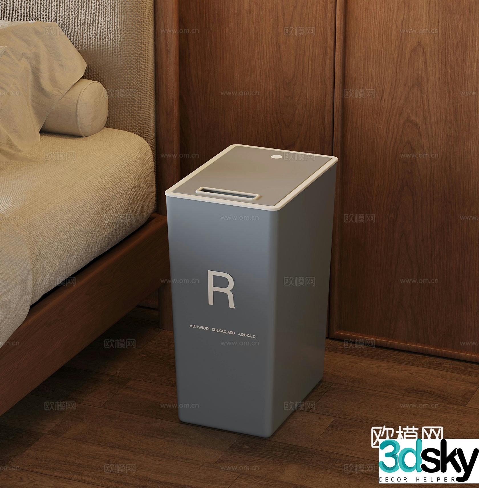 Modern Trash Can Bedroom Trash Can 3D Model