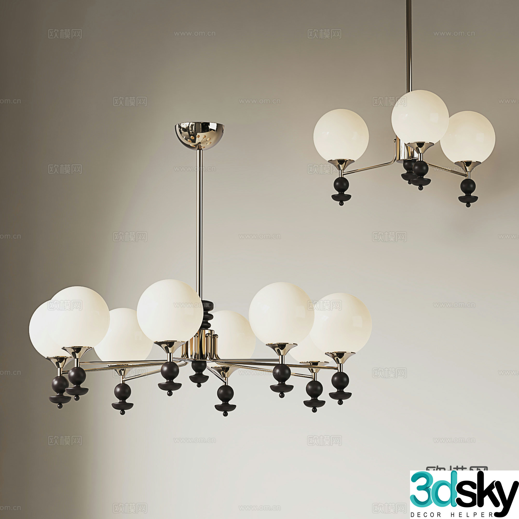 French chandeliers medieval chandeliers retro chandeliers American chandeliers living room and bedroom chandeliers 3D model