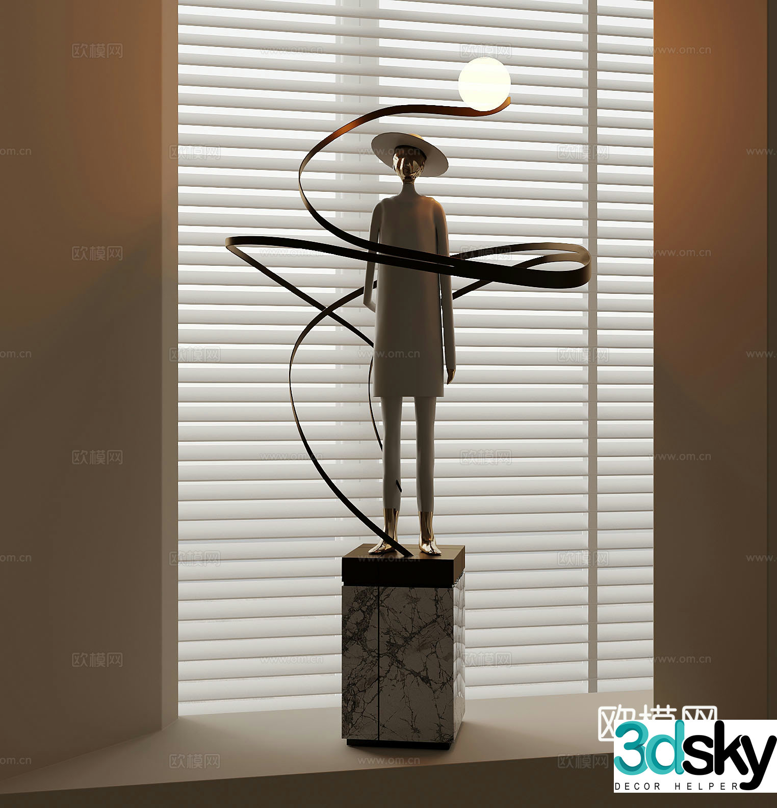 Modern interior sculpture Character sculpture Art sculpture 3d model