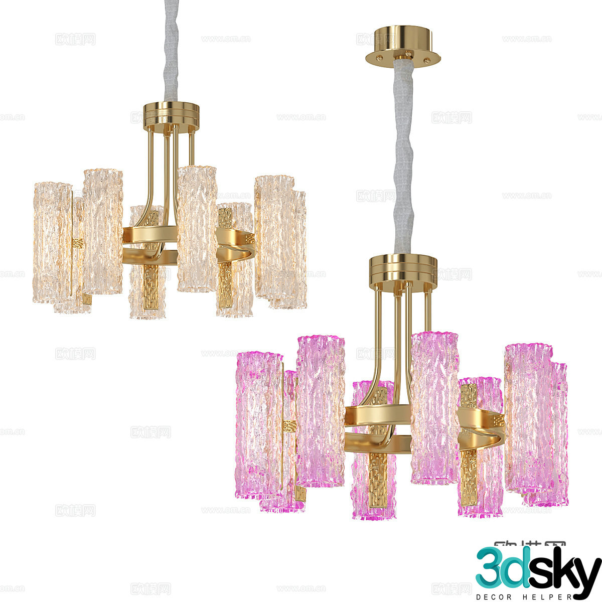 Modern simple chandeliers chandeliers simple chandeliers restaurant chandeliers glass chandeliers tinted chandeliers 3D model
