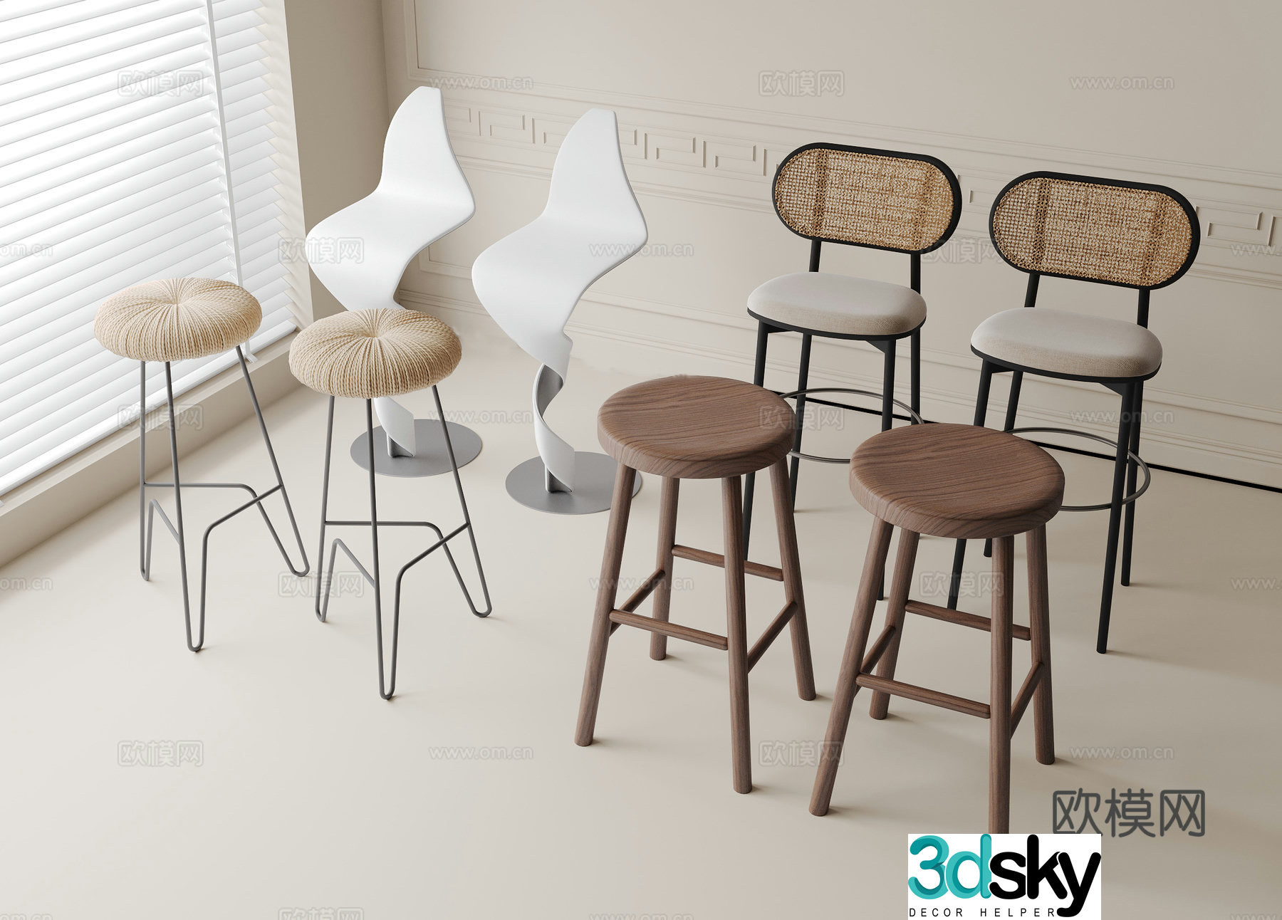 Modern bar chair 3d model
