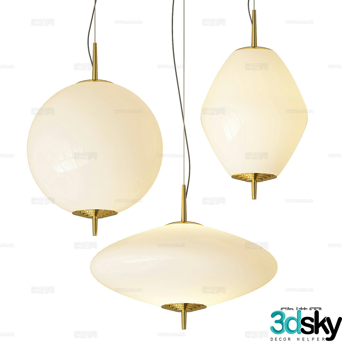Modern light luxury Nova chandelier 3d model