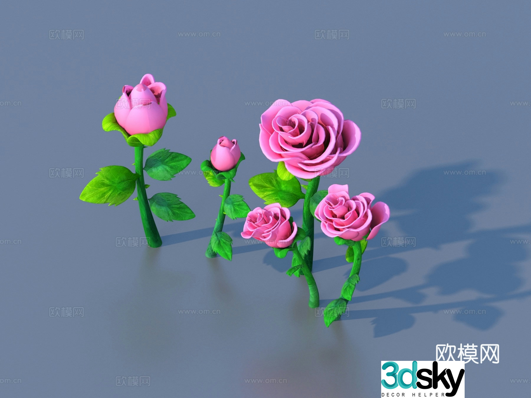 Cartoon Plants Shrub Flowers and Plants 3d Model