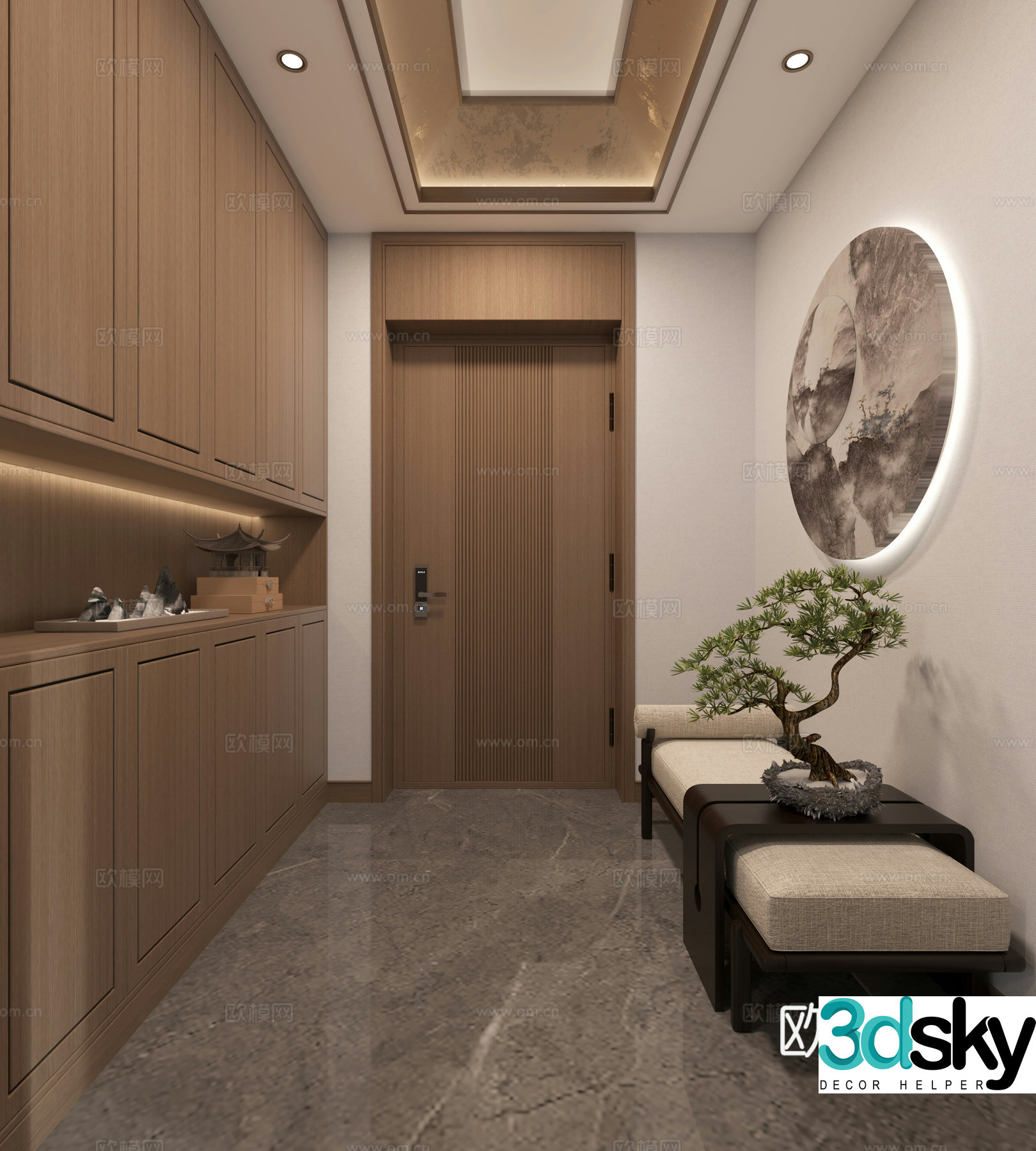 New Chinese style entrance 3D model