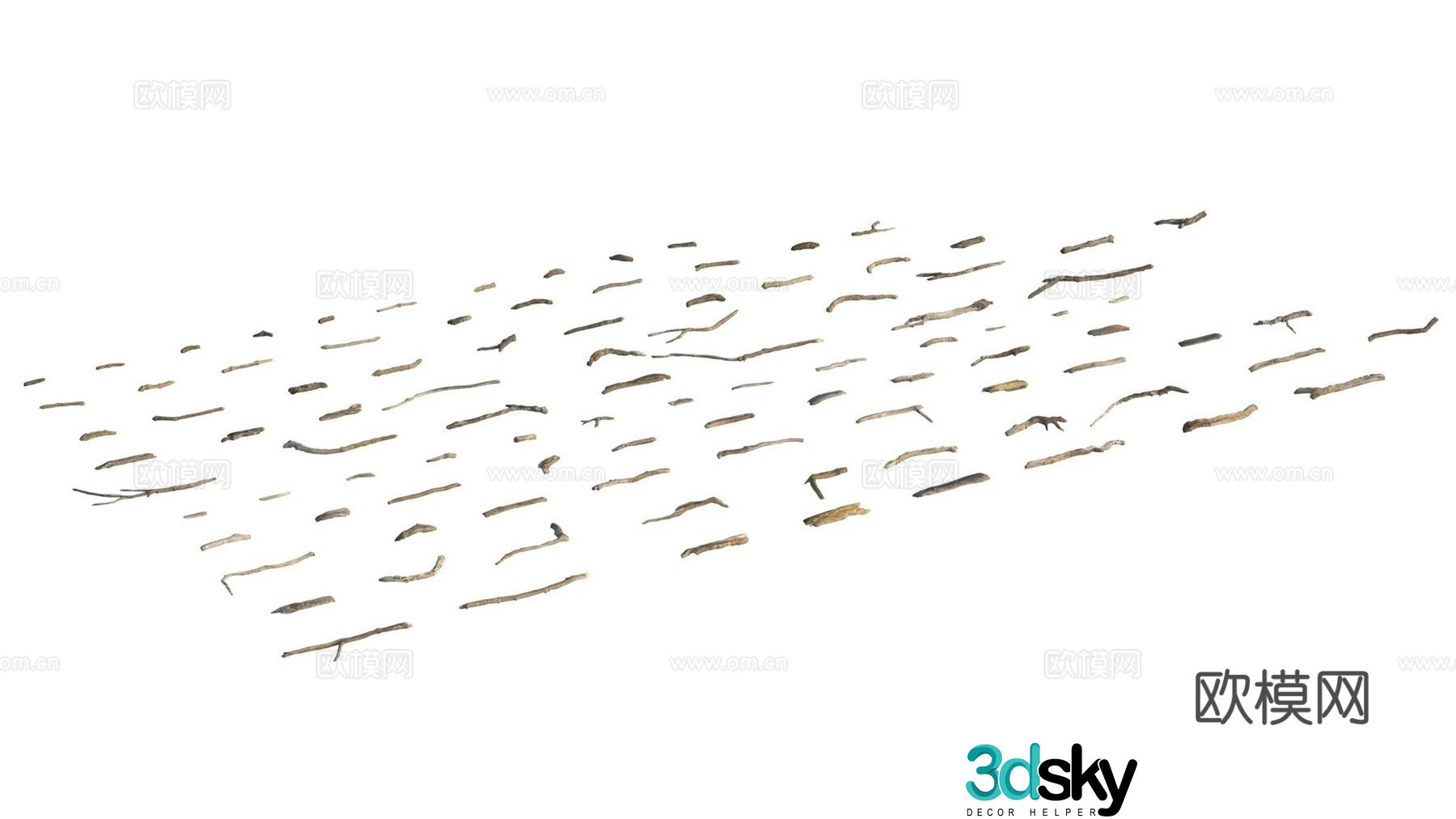 3d model of bark twigs