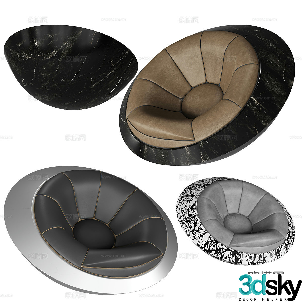 Modern light luxury Ufo casual sofa 3d model