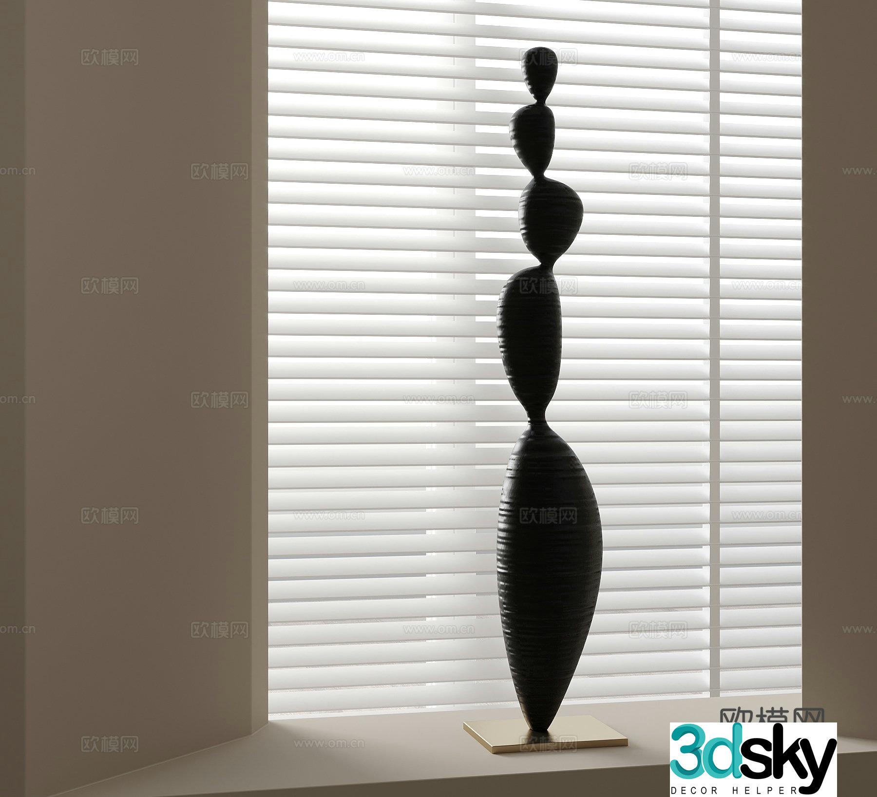 Modern abstract interior sculpture 3d model