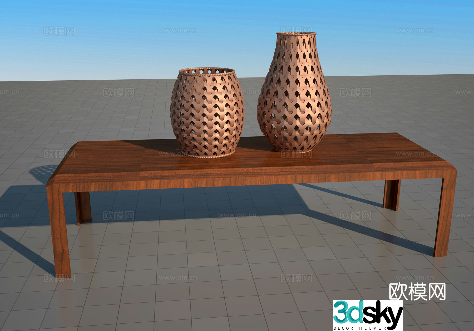 Decorative hollow woven vase 3d model