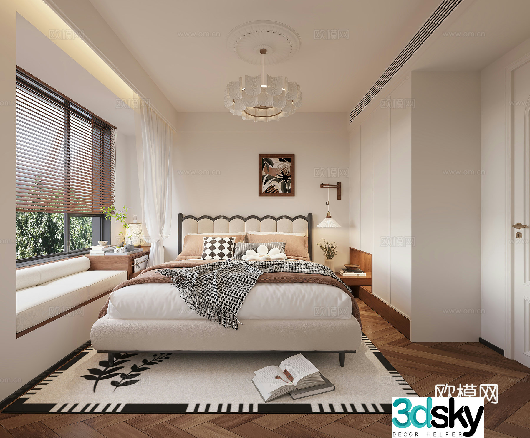 Middle-aged bedroom 3d model