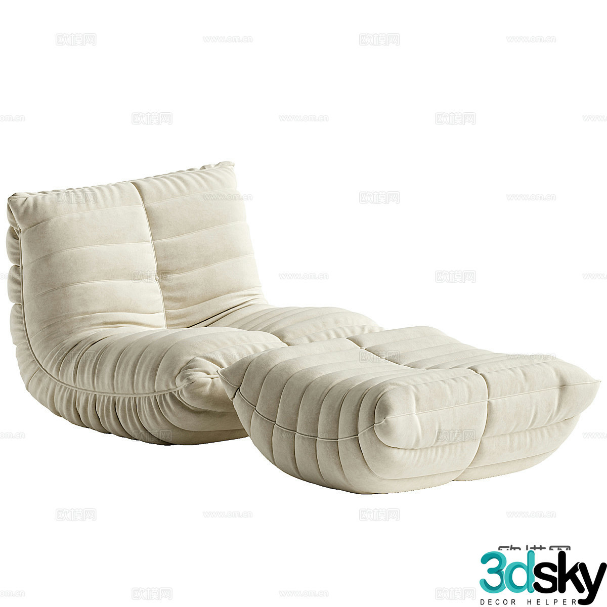 Modern Italian bean bag casual sofa 3d model