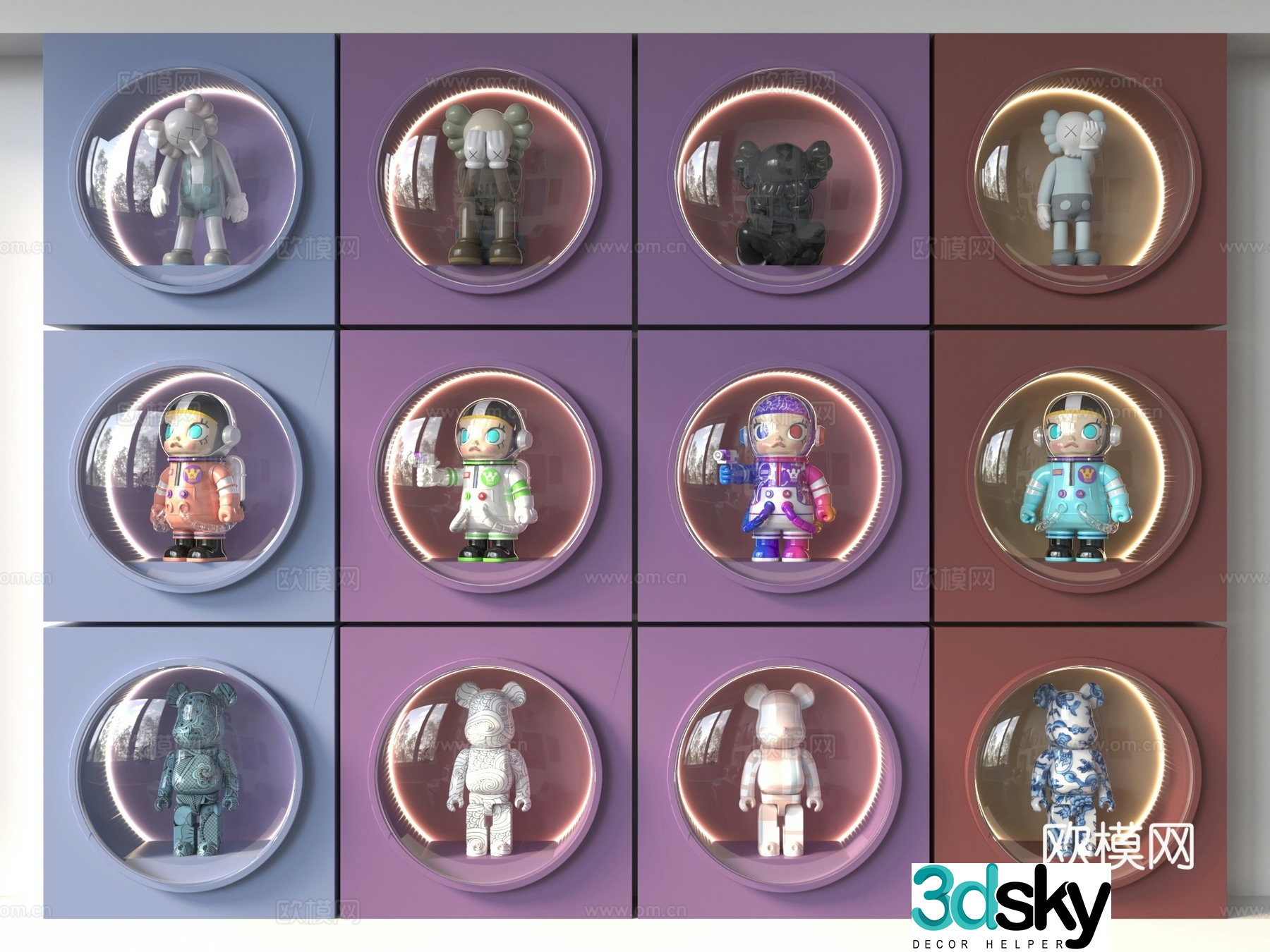 Dolls trendy toys figures decorative walls sculptures 3D models