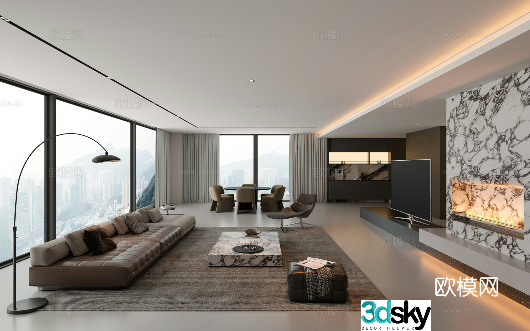 Modern living room 3d model