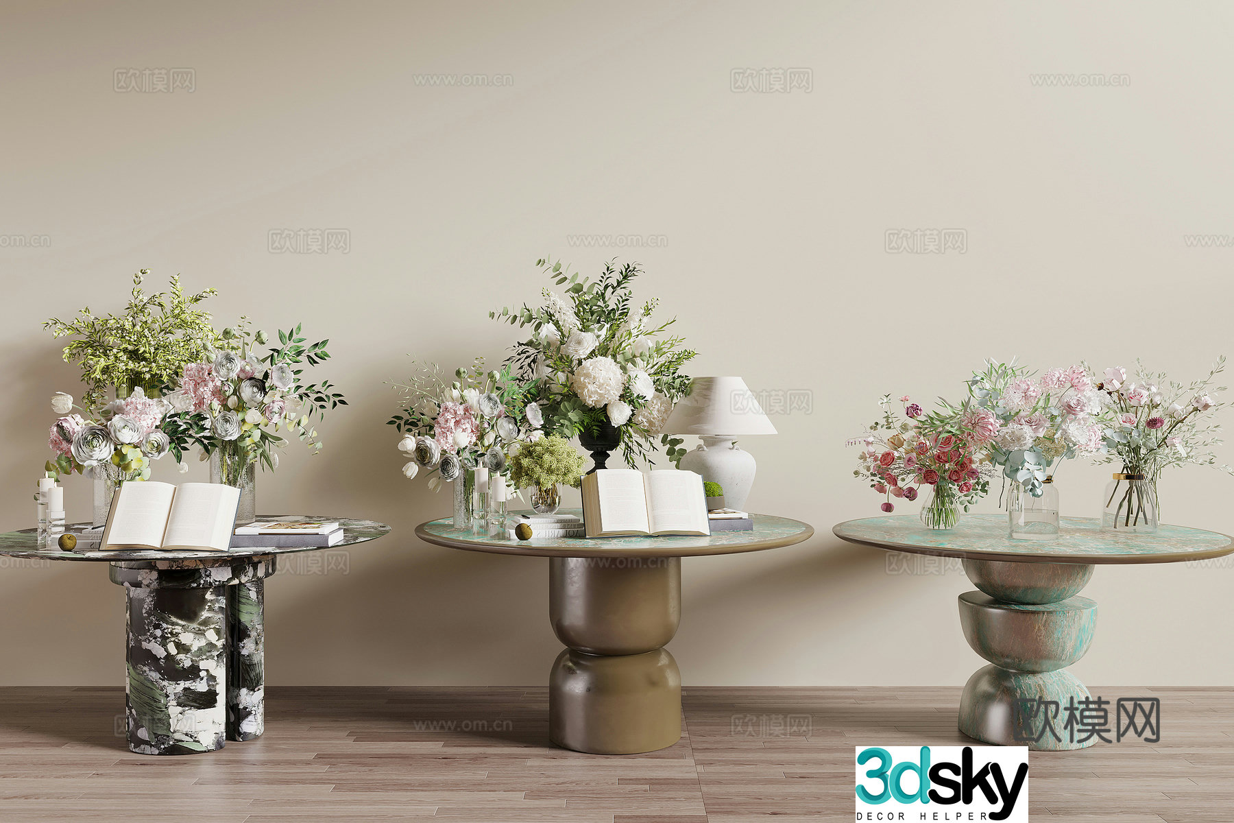 Modern floral ornament 3d model