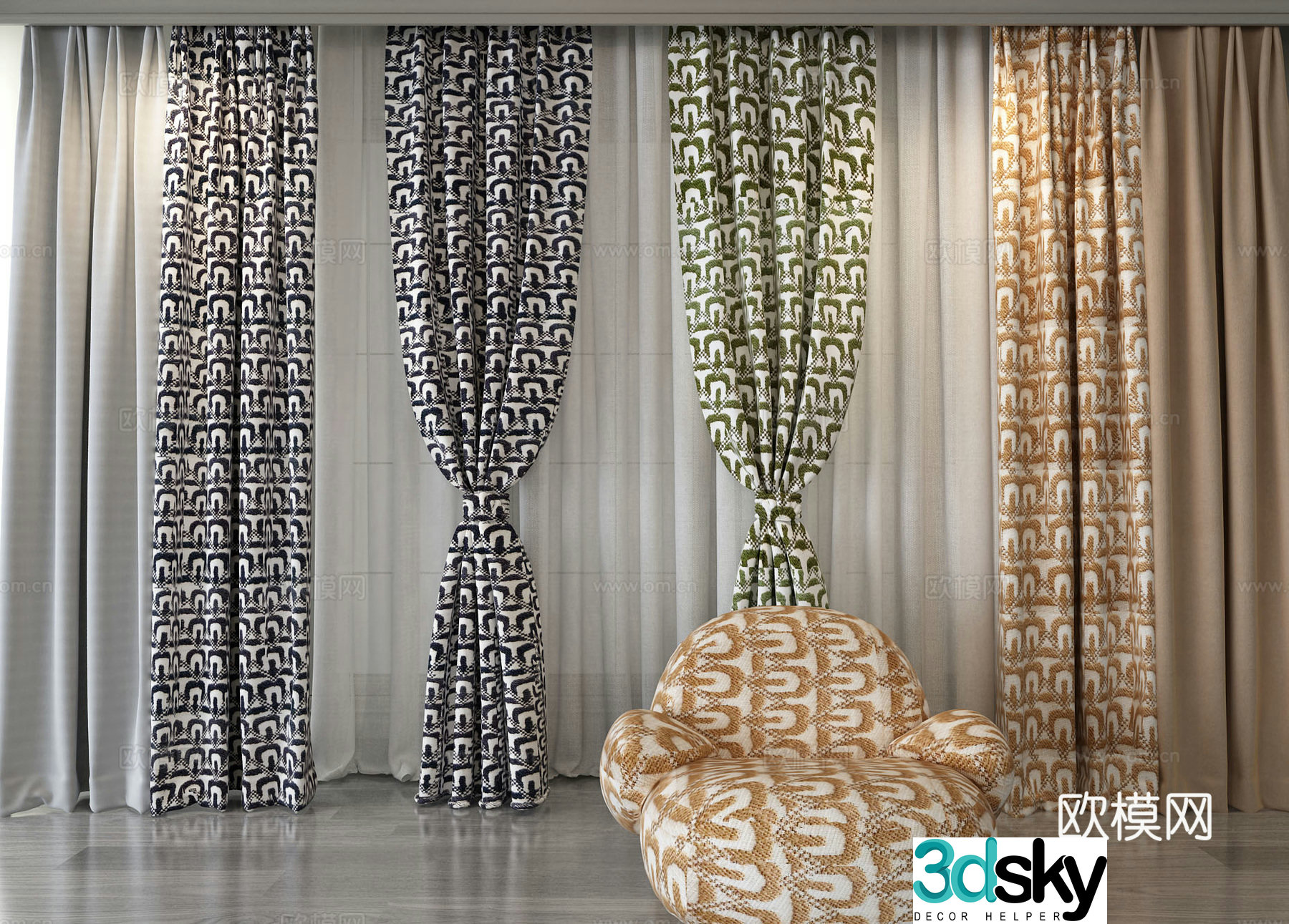 Curtain 3d model