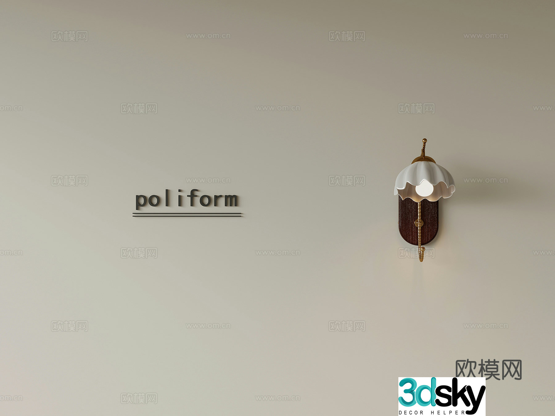 Middle-aged style wall lamp decorative wall lamp 3d model