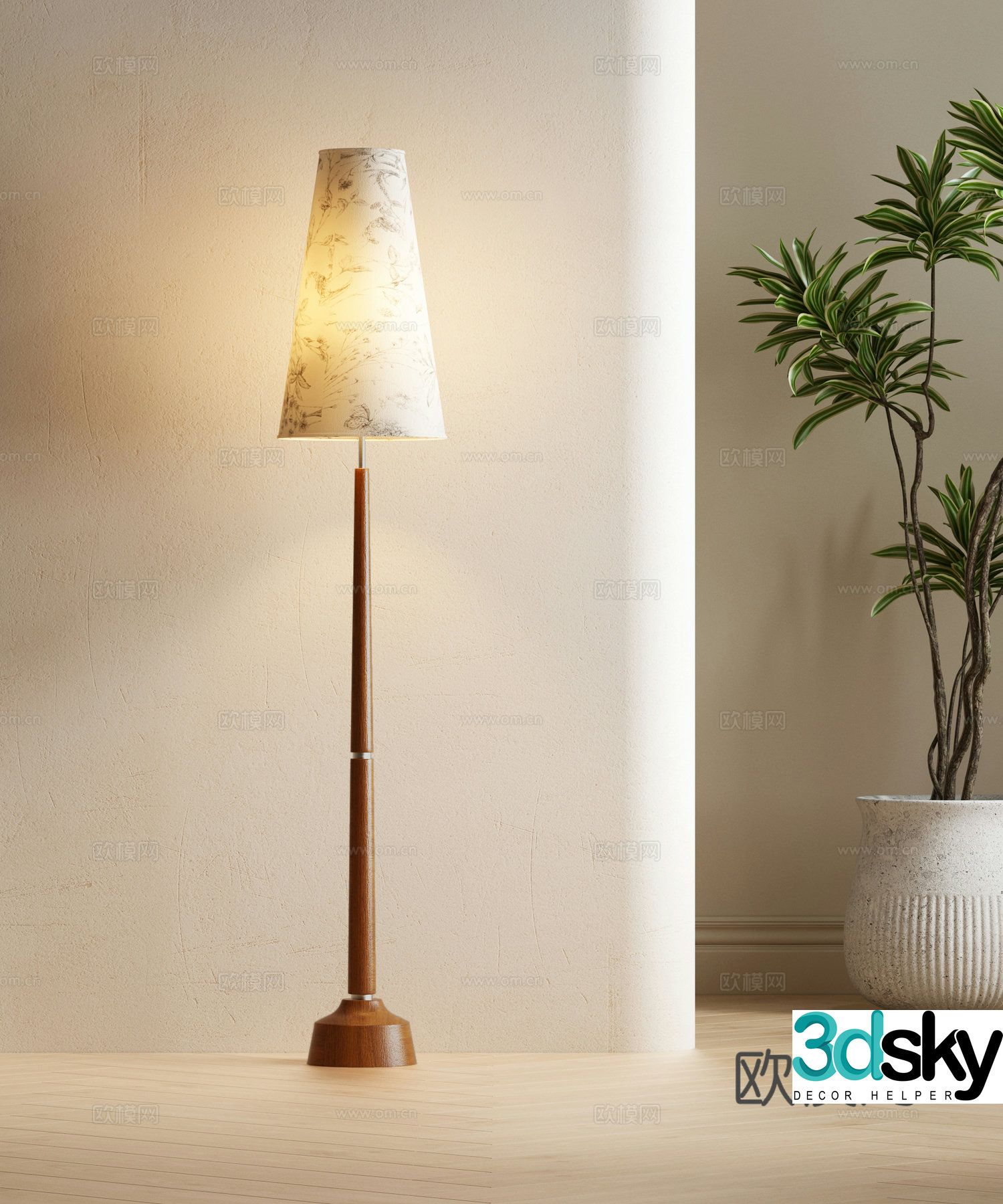 Modern French floor lamp 3d model