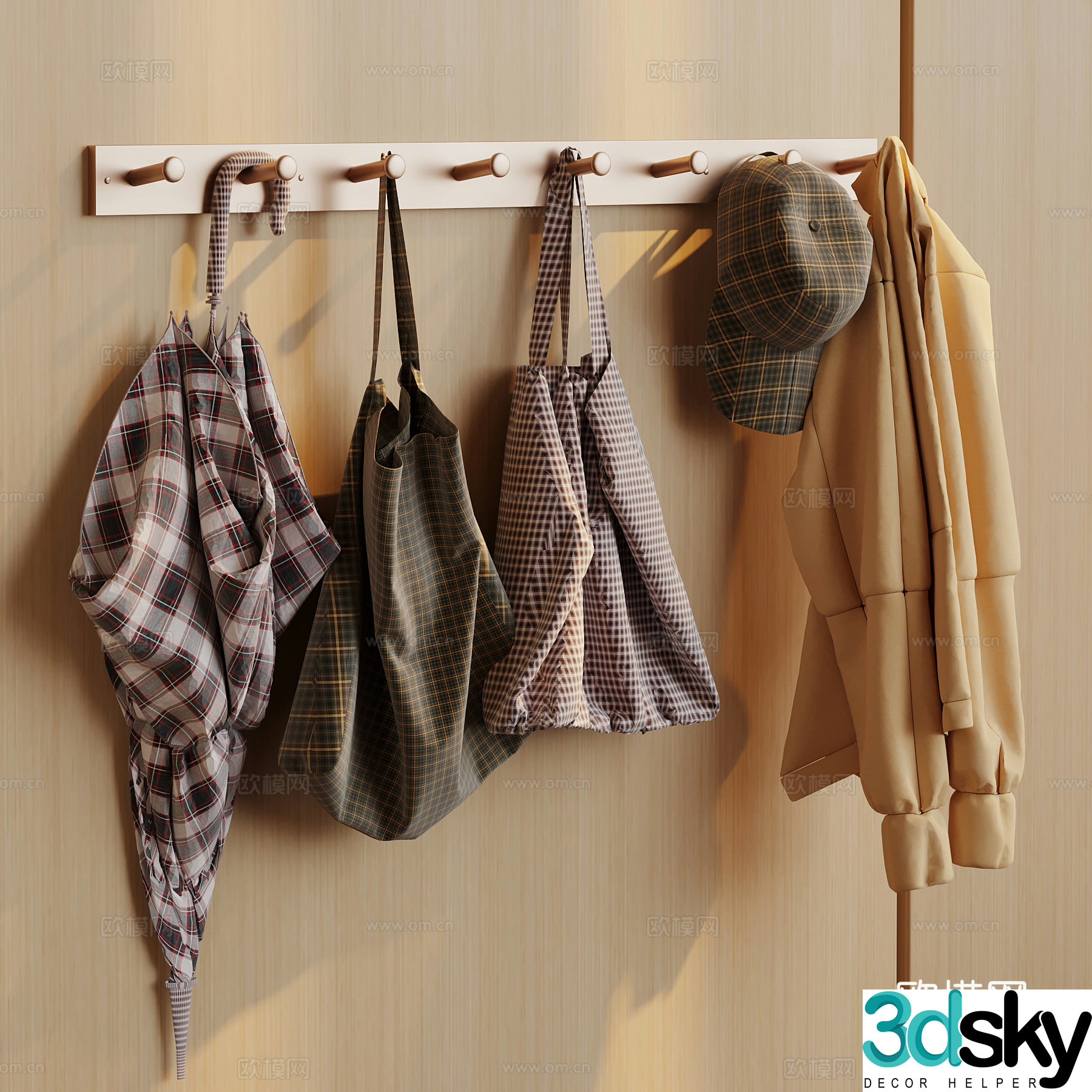 Modern hook hanger 3d model