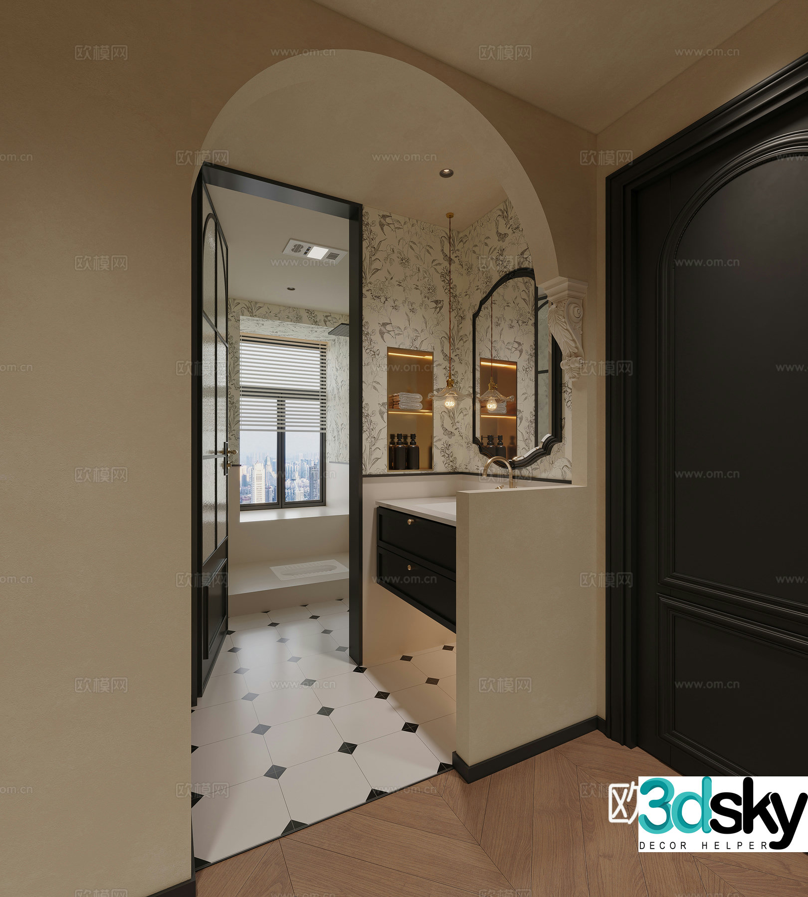 French medieval style bathroom 3D model