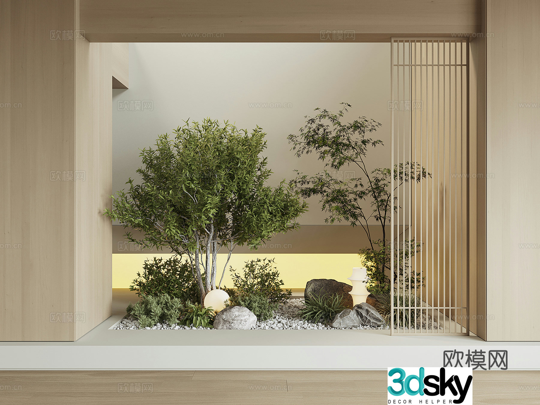 Modern houseplant landscape 3d model