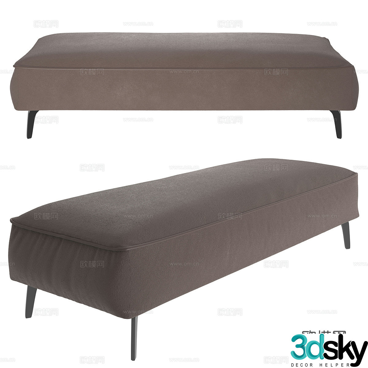 Modern Italian Banquette sofa stool 3d model