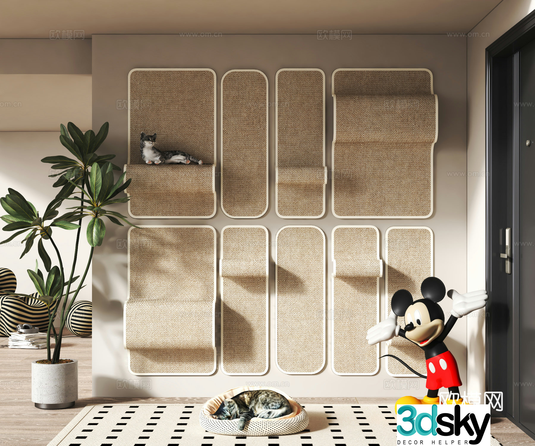 Modern cat crawler cat nest 3d model