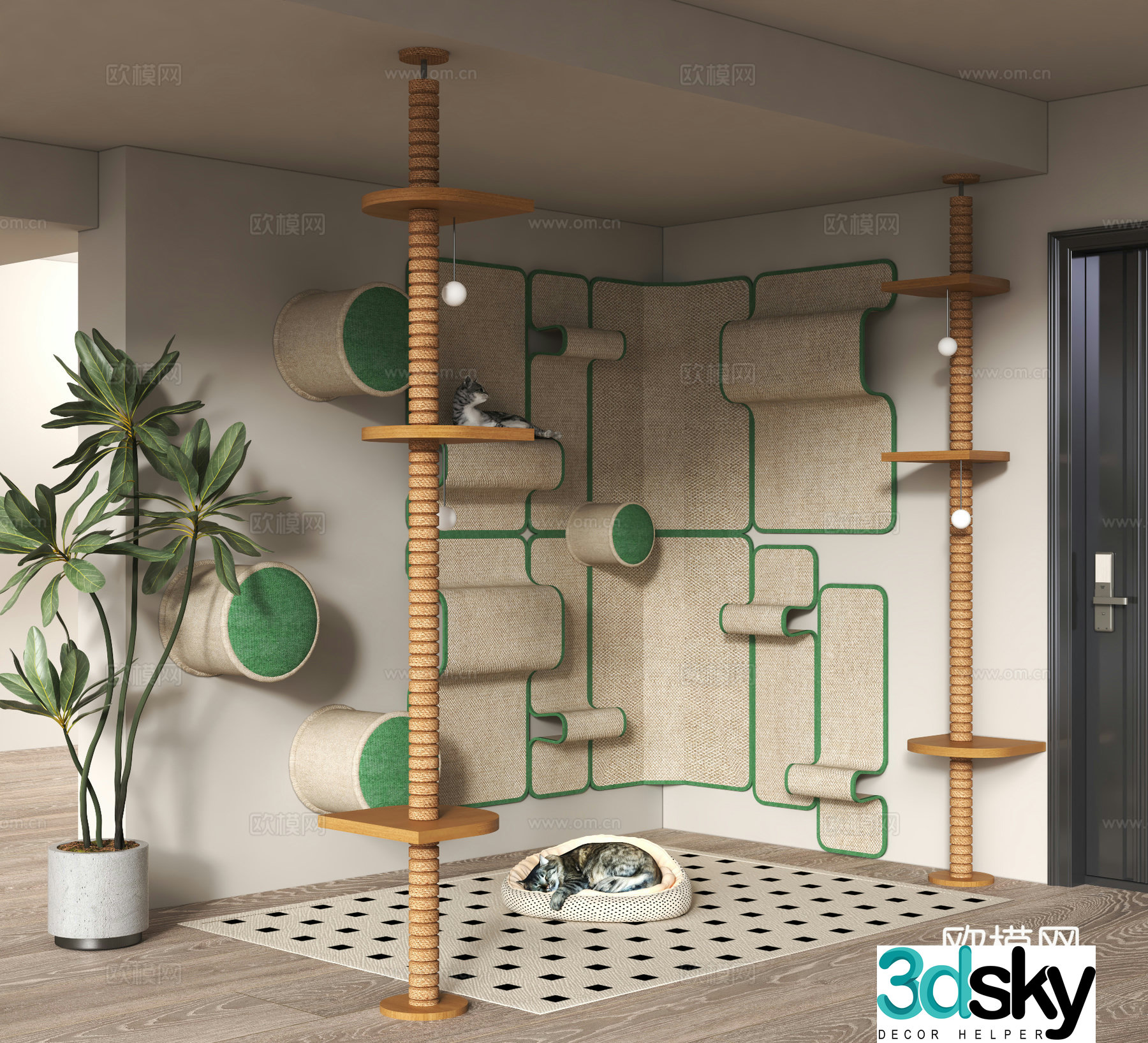 Modern cat crawler cat nest 3d model
