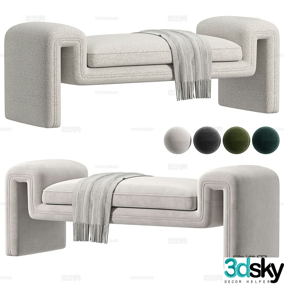 Modern Italian TONDO sofa stool 3d model