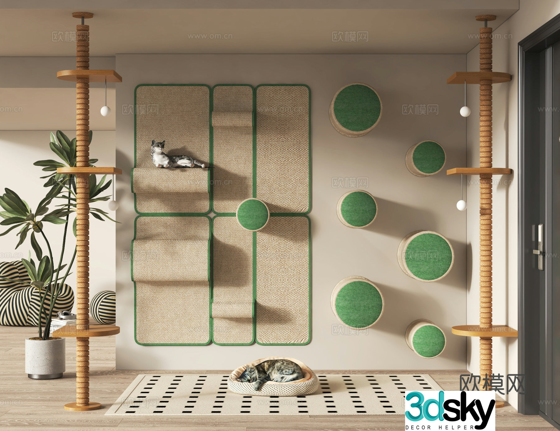 Modern cat crawler cat nest 3d model