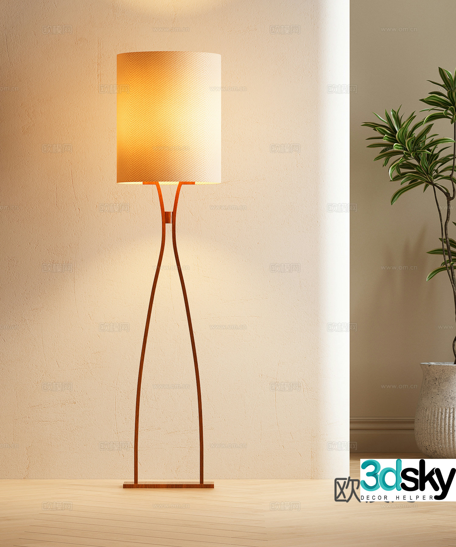 Modern Wasabi Wind Floor Lamp 3D Model
