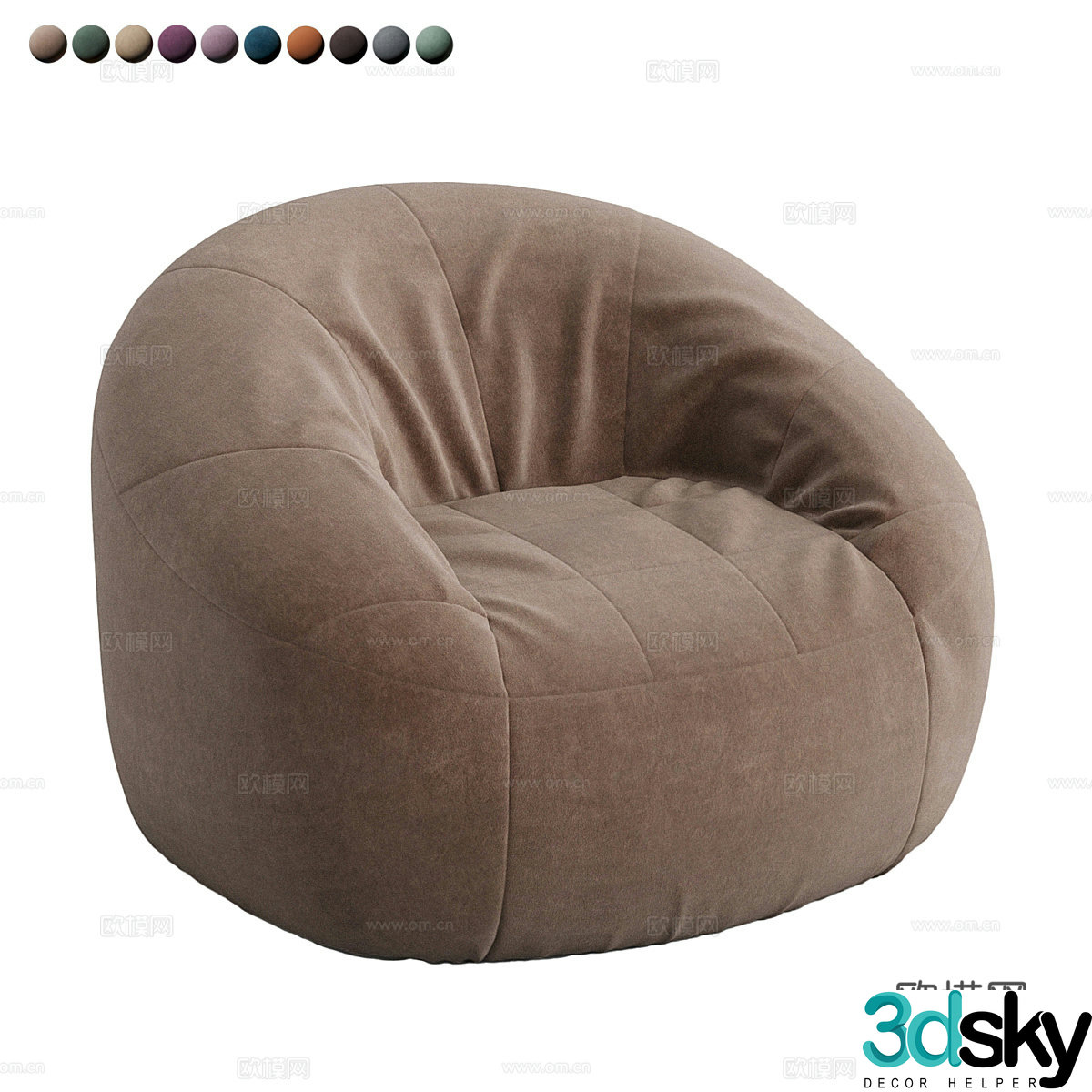 Modern Theo casual sofa 3d model