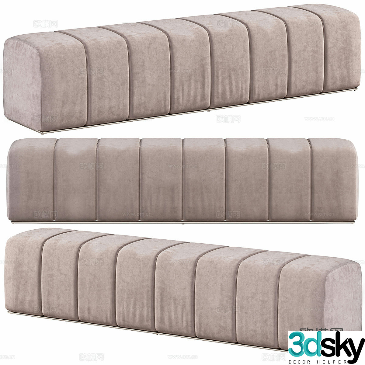 Modern Casalusso sofa stool 3d model