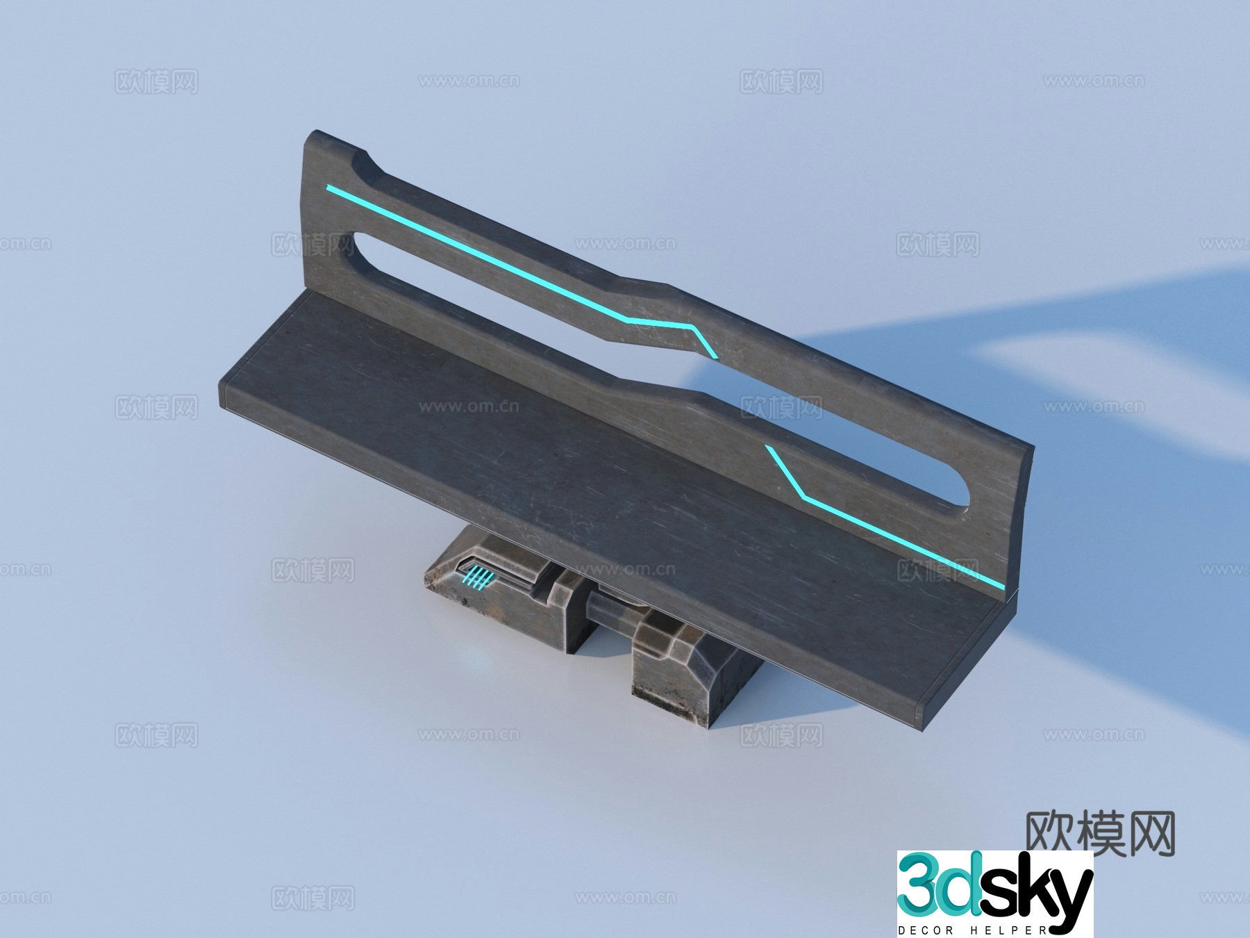 Bench Outdoor Chair Garden Sketch Landscape Seat 3D Model