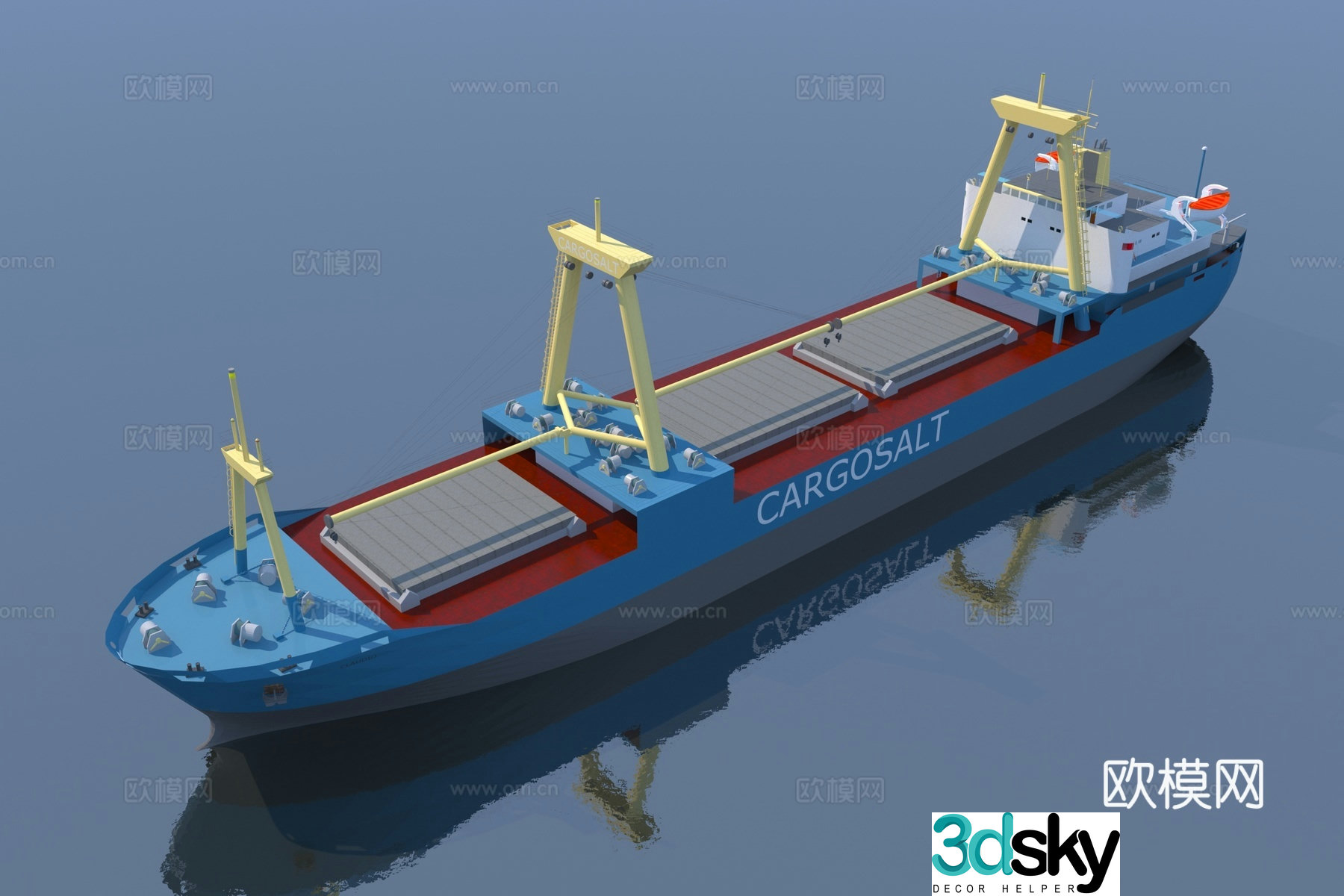 Modern freighter Bulk cargo ship 3d model
