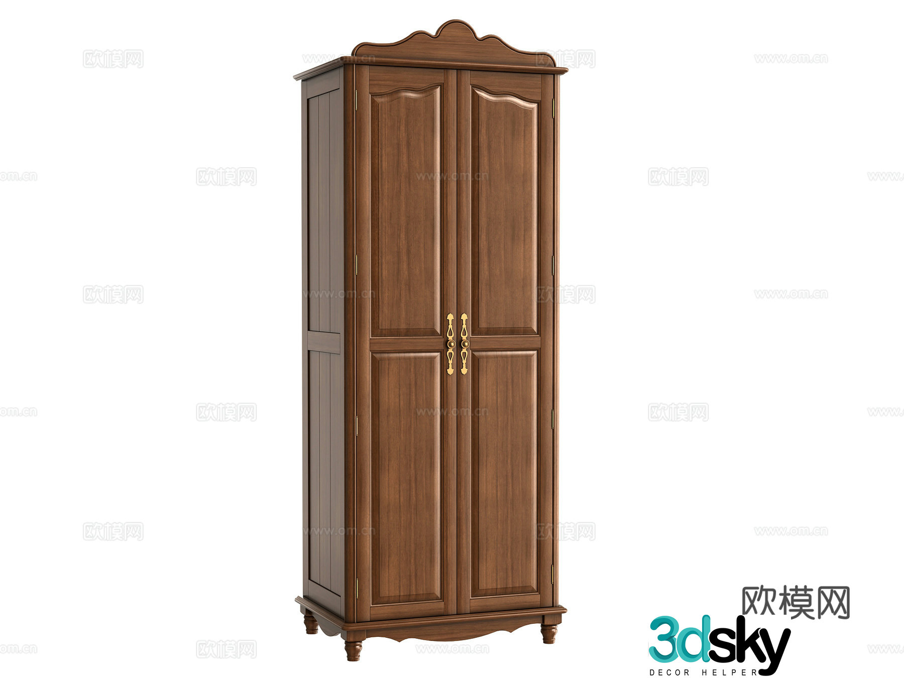 American double door wardrobe 3D model