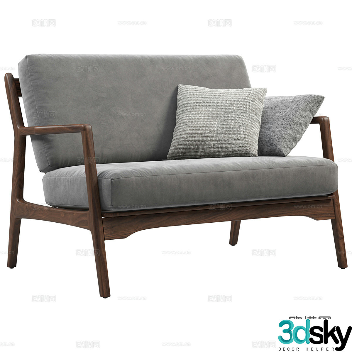 3d model of double sofa