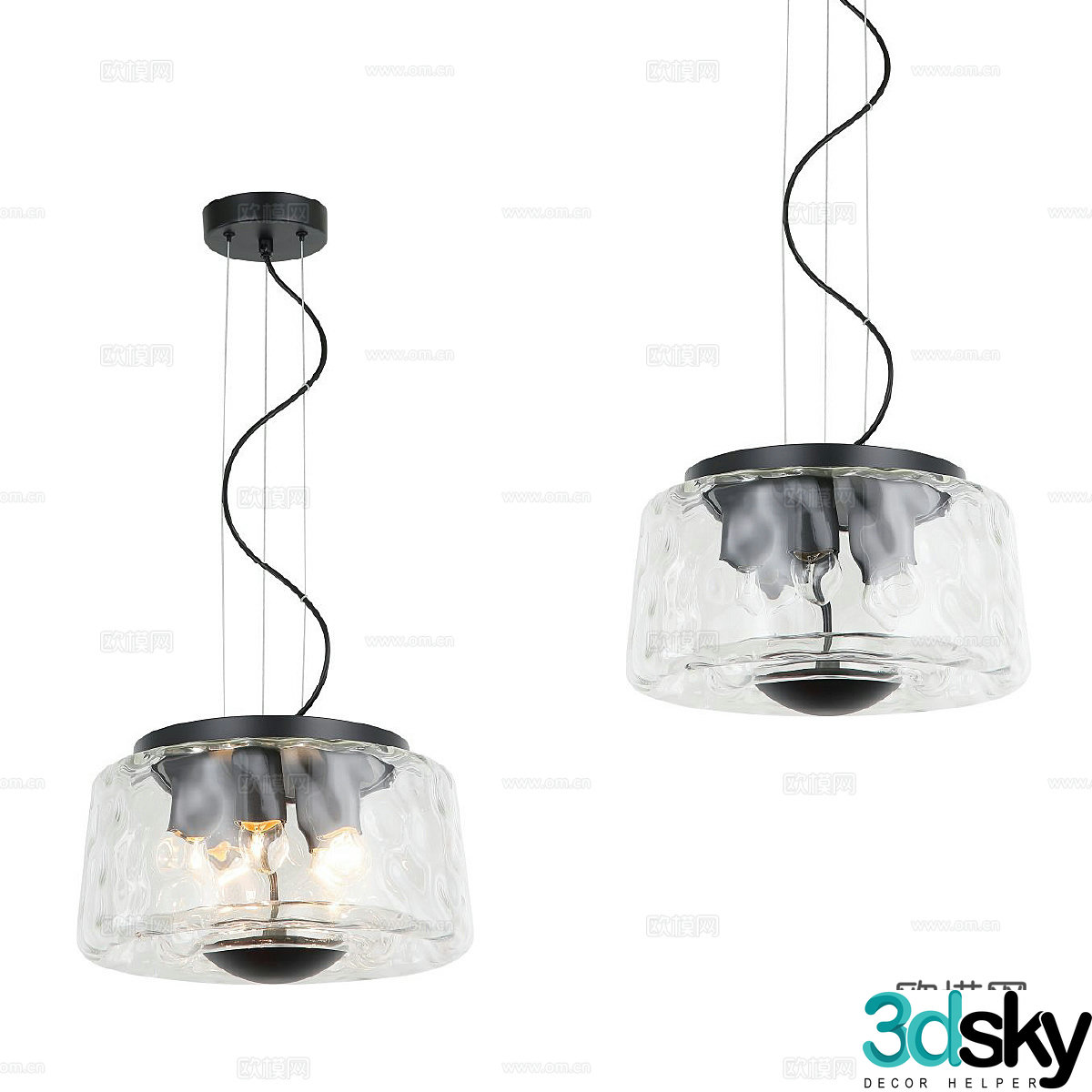 Modern simple and light luxury chandeliers chandeliers simple chandeliers glass chandeliers restaurant chandeliers lamp 3d model