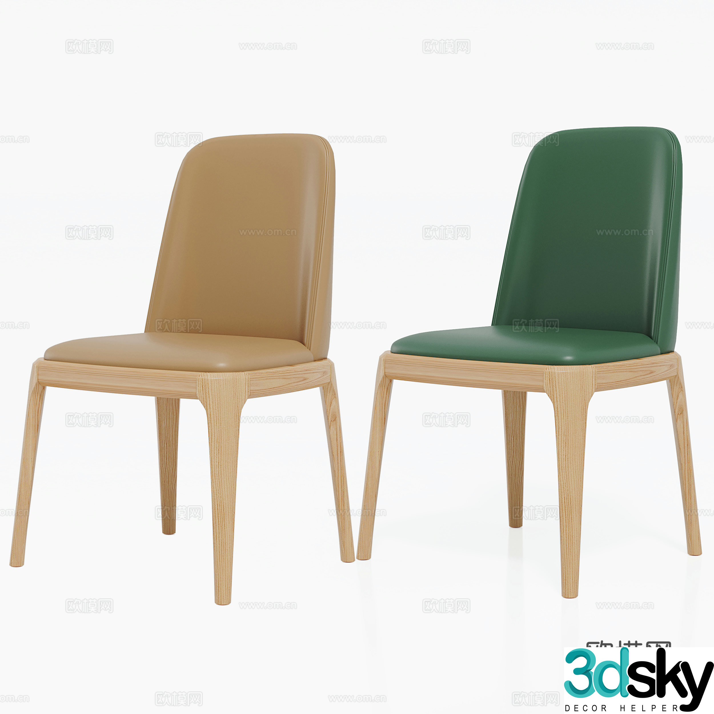 Nordic dining chair single chair commercial dining chair 3d model