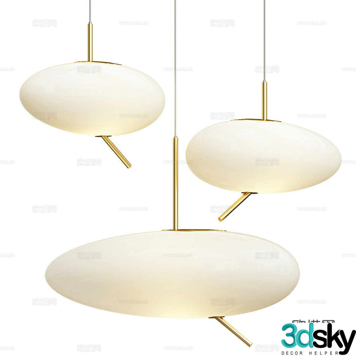 Modern light luxury Pebbles chandelier 3d model