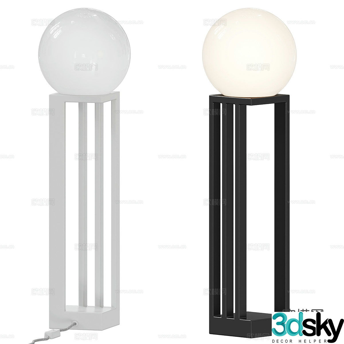 New Chinese Libreria Floor Lamp 3D Model