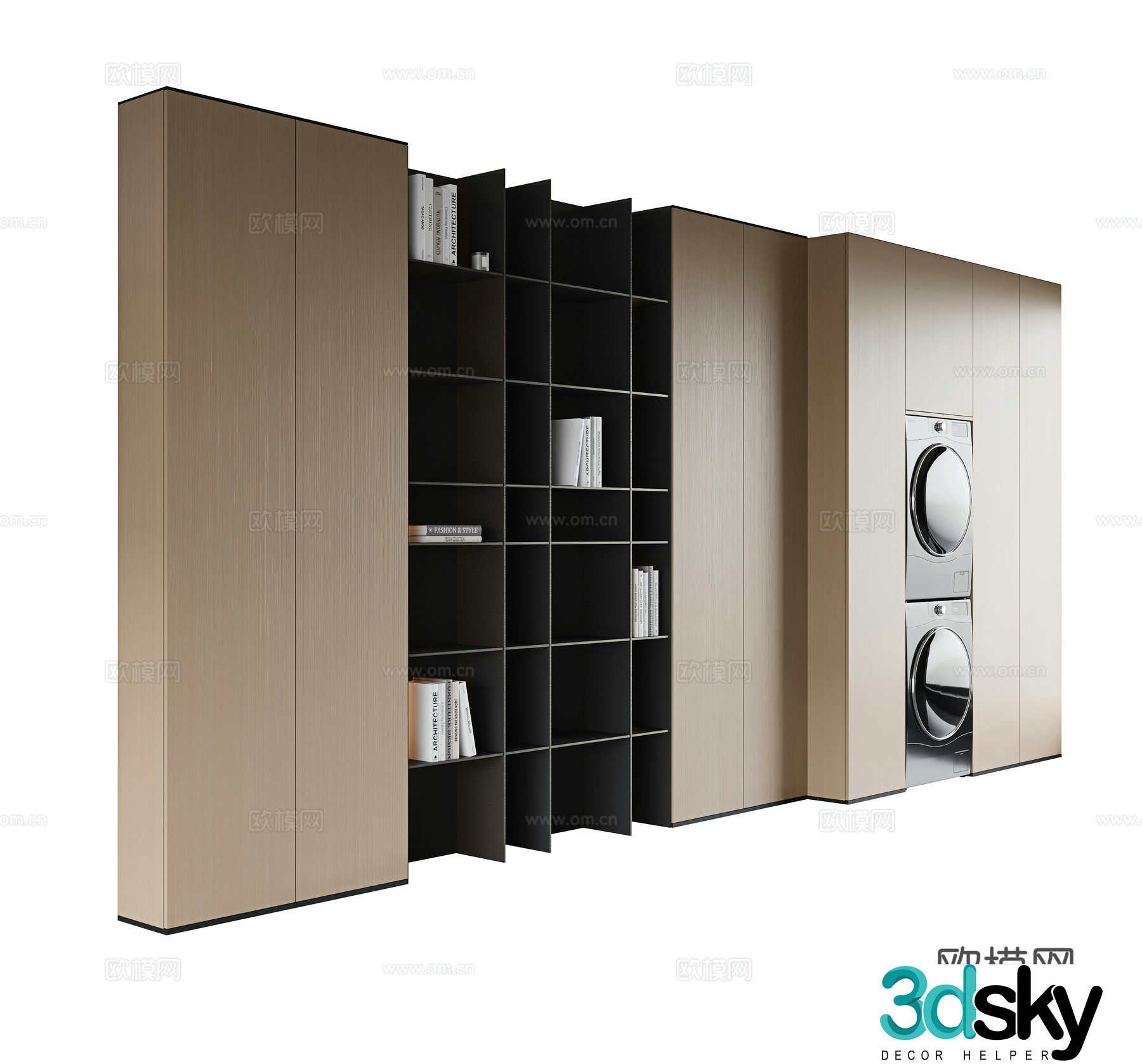 Decorative cabinet integrated washing and drying cabinet washing and drying set cabinet balcony cabinet customized high cabinet 3D model