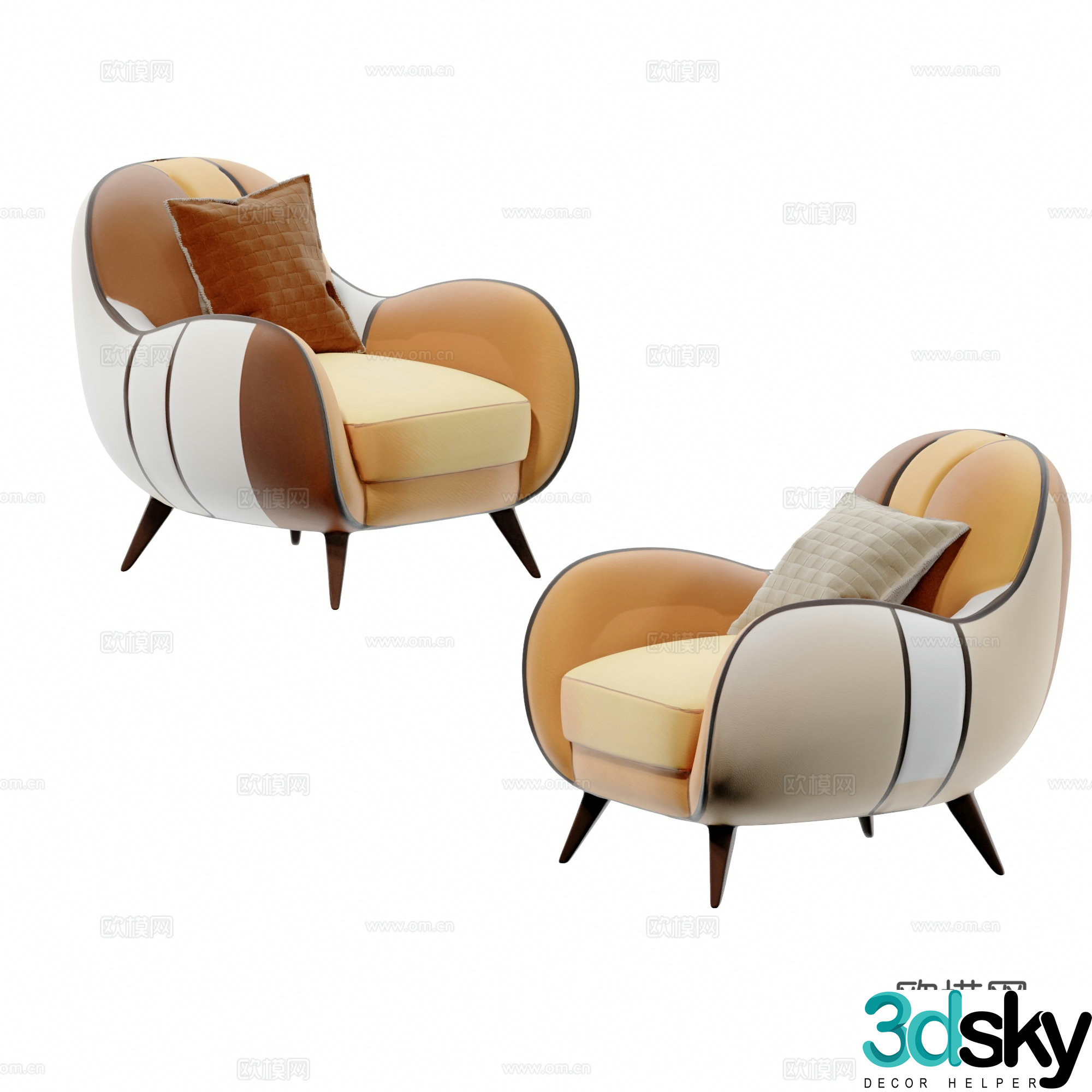 Modern casual chair casual sofa 3d model