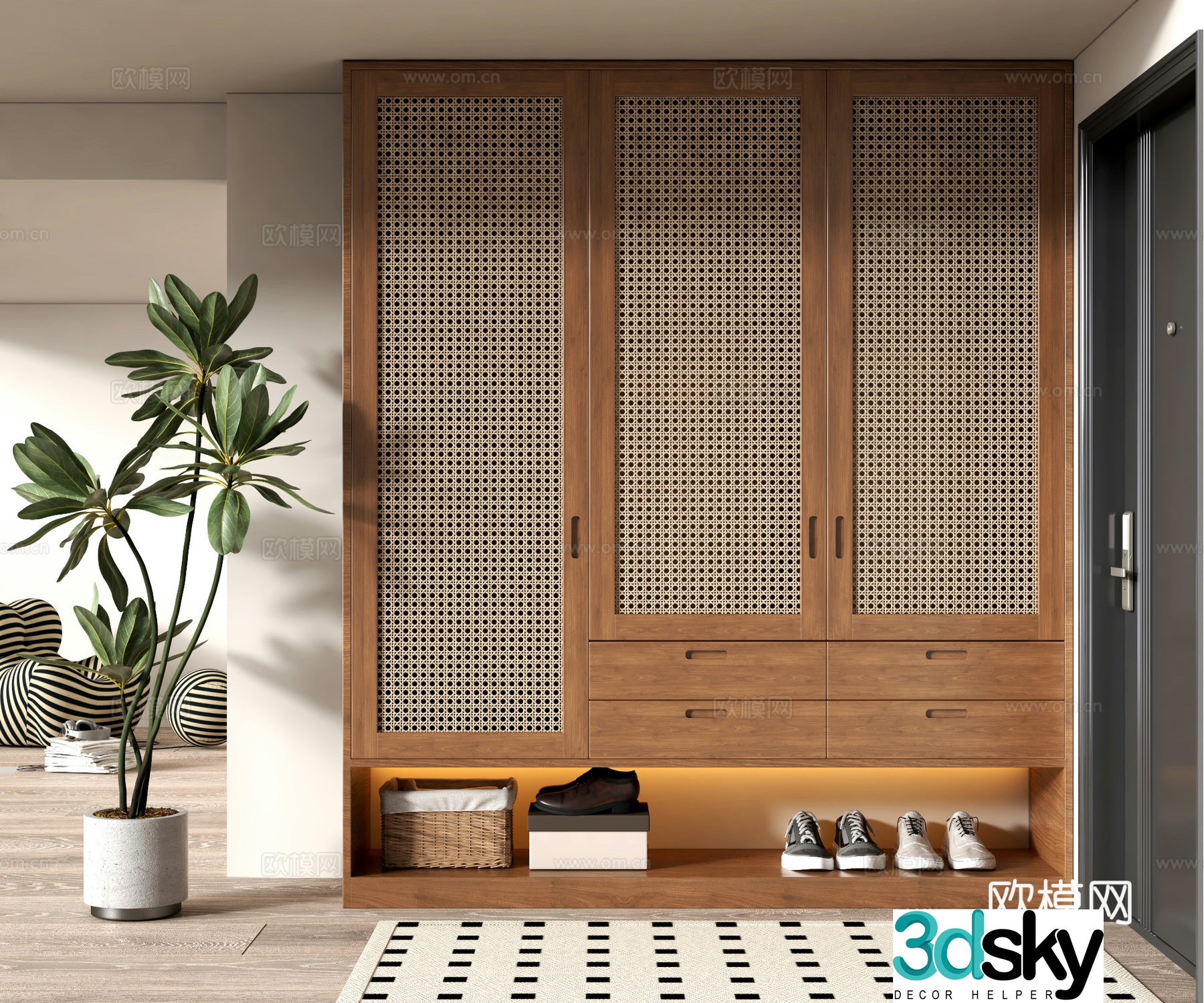 Wasabi wind shoe cabinet 3d model
