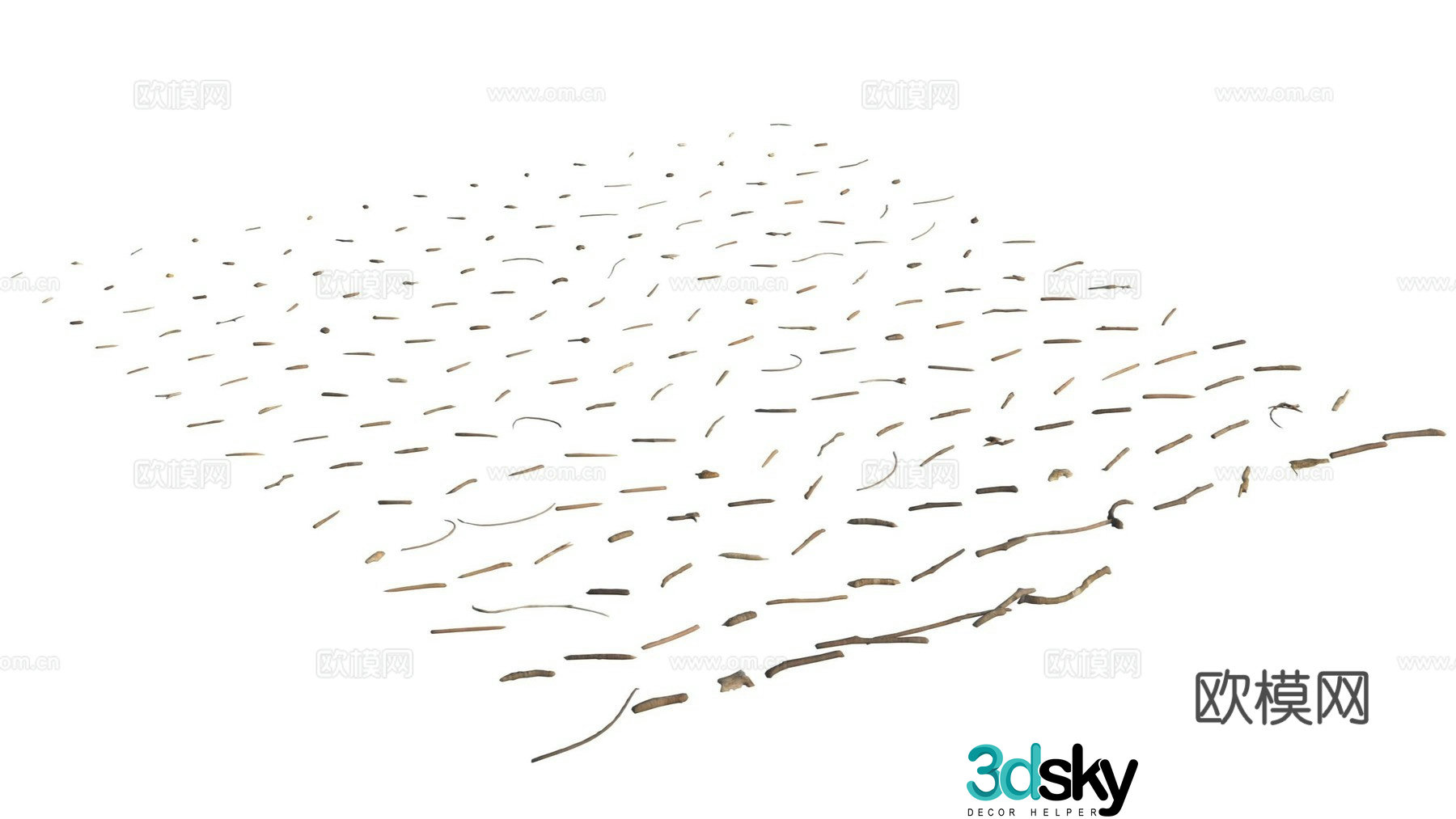 3d model of bark twigs
