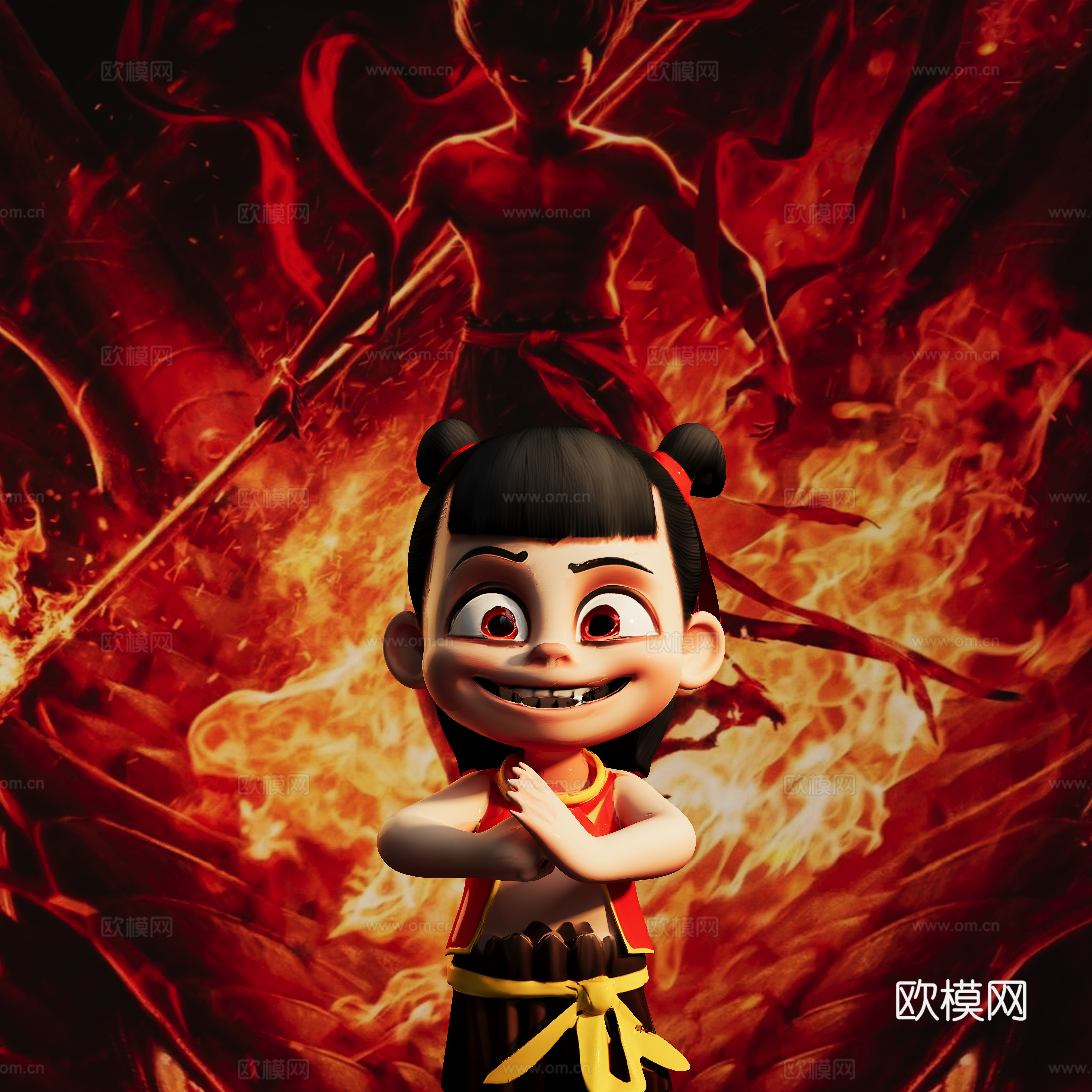 Modern Nezha doll ornaments 3D model