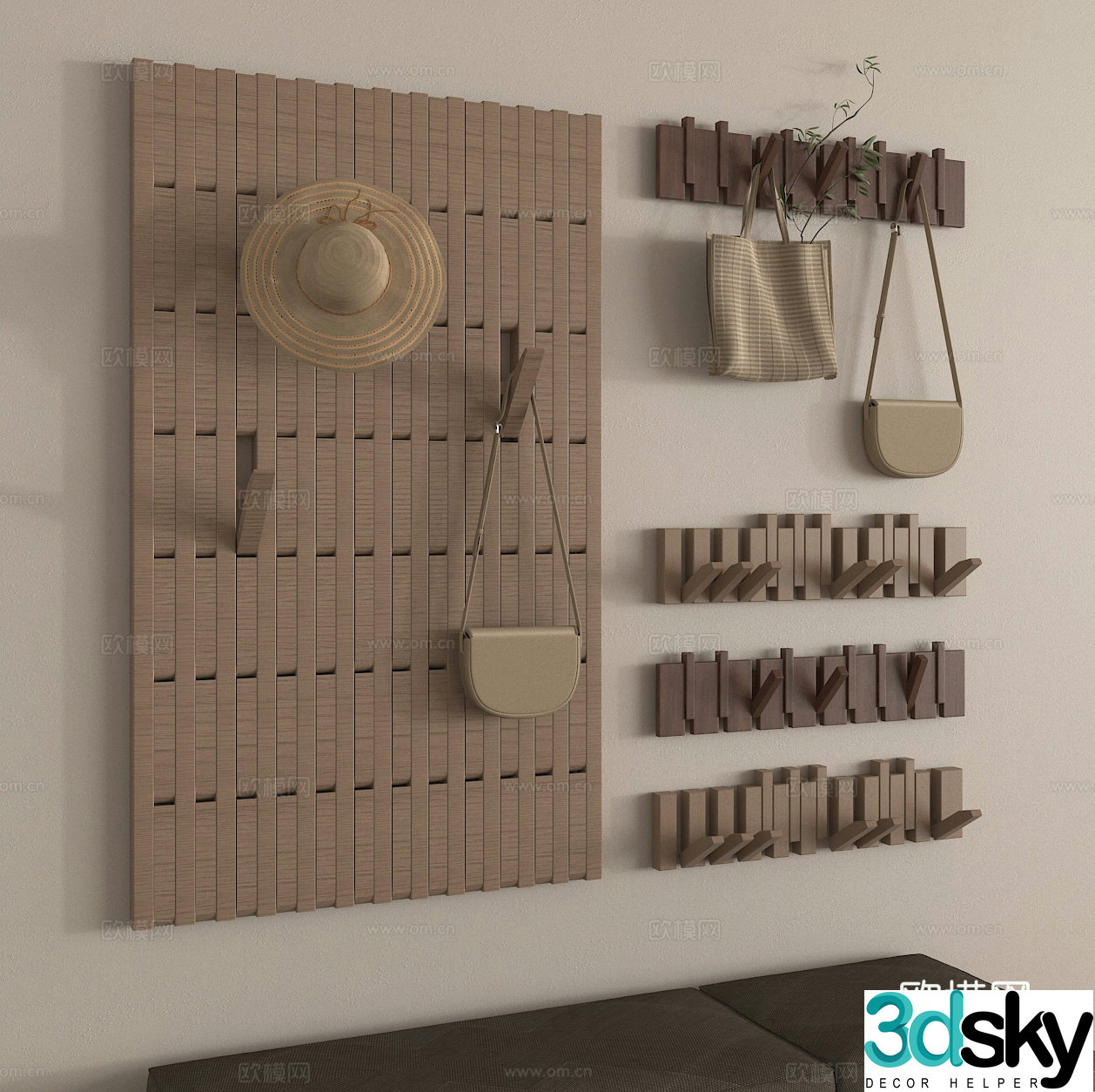 Piano key hanger piano board clothes hook clothes hook 3d model