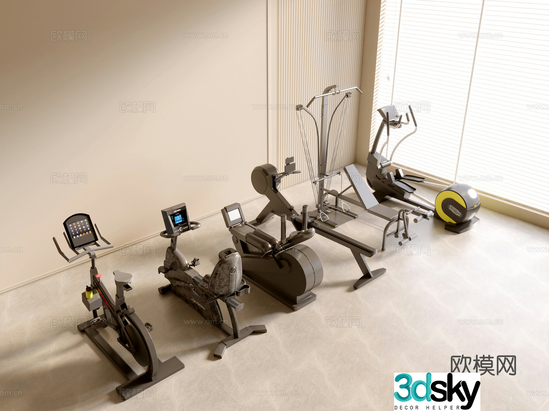 Modern fitness equipment Sports equipment Gym equipment 3d model