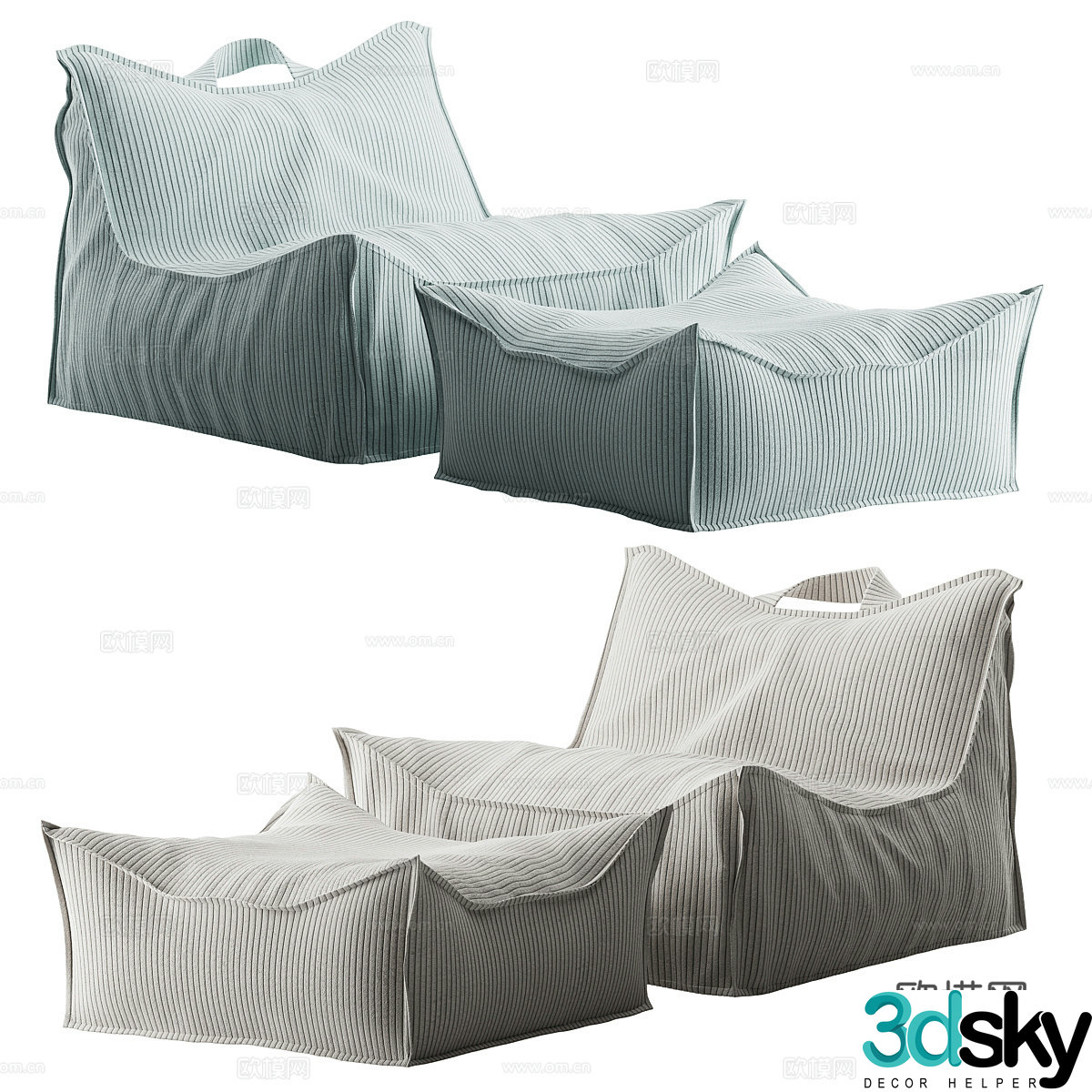 Modern bag casual sofa 3d model
